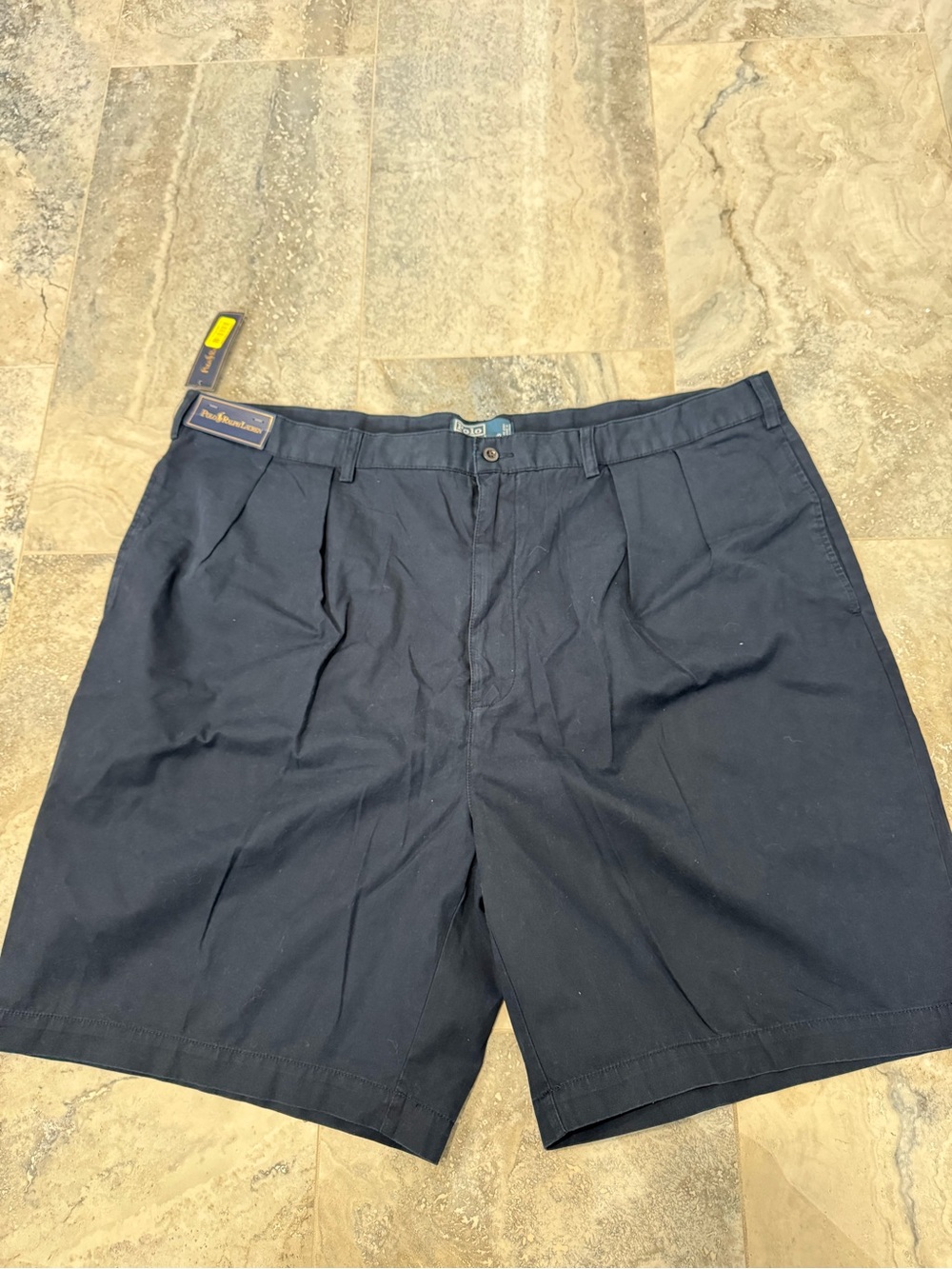 Polo by Ralph Lauren Navy Pleated Flat-Front Men’s Shorts 100% Cotton